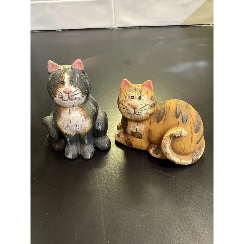 2‎ Tii Collections Small Resin Cat Figures Sitting Position And Laying Down